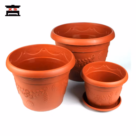 Molde de vaso de flores personalizado Kelong para decoração interna / externa Vasos de flores grandes com furos de drenagem Molde de plástico para plantador de jardim em vaso de plástico Molde PP